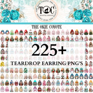 Teardrop Earring Template Sublimation Earring Design Earring PNG Teardrop Earring Design Bundle Sublimation Printable Digital Download