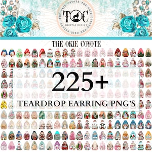 Teardrop Earring Template Sublimation Earring Design Earring PNG Teardrop Earring Design Bundle Sublimation Printable Digital Download