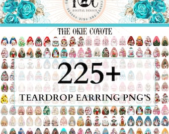 Teardrop Earring Sublimation PNG Design Bundle Printable Earring PNG Design Template for Sublimation Blank Earring.