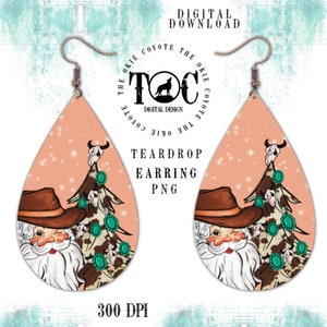 Teardrop Earring Template, Digital Download, Sublimation Christmas Earring Design, Christmas Earrings PNG