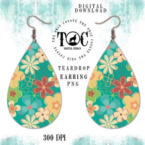 Teardrop Earring Template, Digital Download, Sublimation Earring Blanks Design, Teardrop Earring Design, Fall Earrings