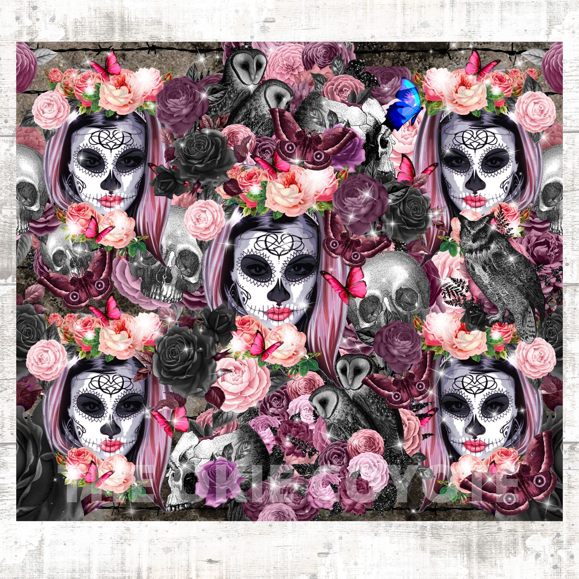 Day of the Dead Tumbler Wrap Tumbler PNG Digital Download - Etsy