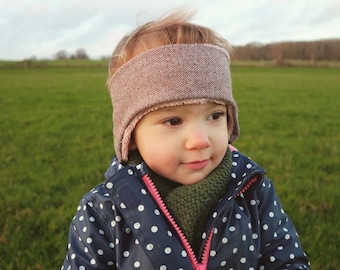 Lovingly Handmade Herringbone Tweed Small Child Headband / Ear warmer / Head warmer