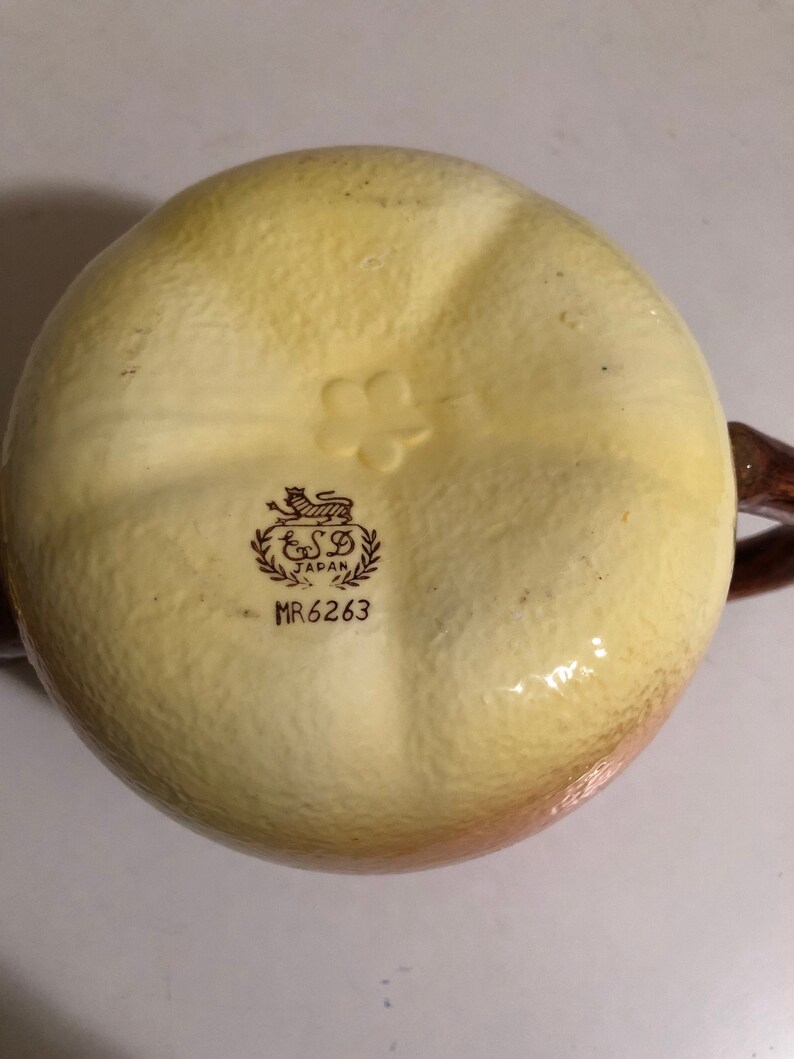 Vintage ESD Japan Orange Teapot Etsy