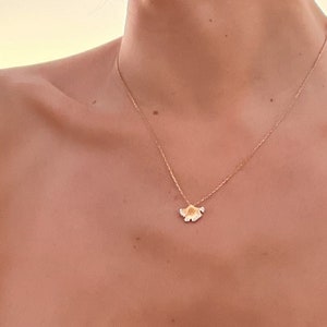 Ginkgo Charm Necklace | Dainty Sterling Silver Necklace | Leaf Ginkgo Pendant | Ginkgo Leaf Diamond Pendant | Birthday Gift | Christmas Gift