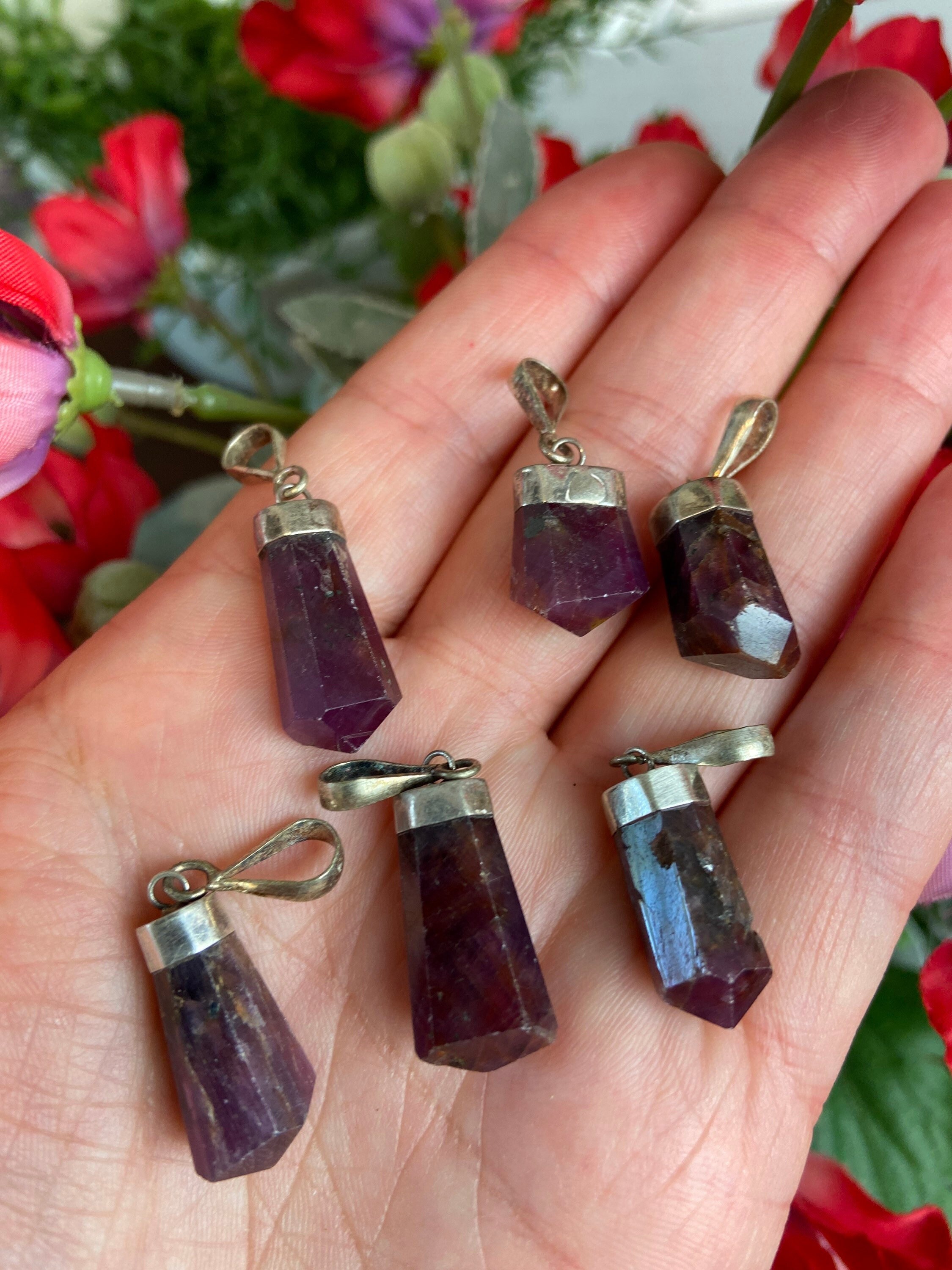 Ruby Pendants - Etsy