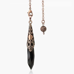 Black Onyx Copper Pendulum - Inner Strength, Confidence & Power