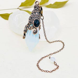 Vintage Crystal Hexagonal Pyramid Pendant: Opal