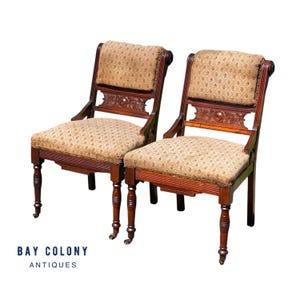 Pair of Antique Victorian Parlor Chairs