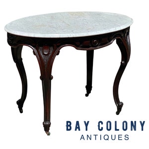 Antique Victorian walnut Marble Top Parlor Table