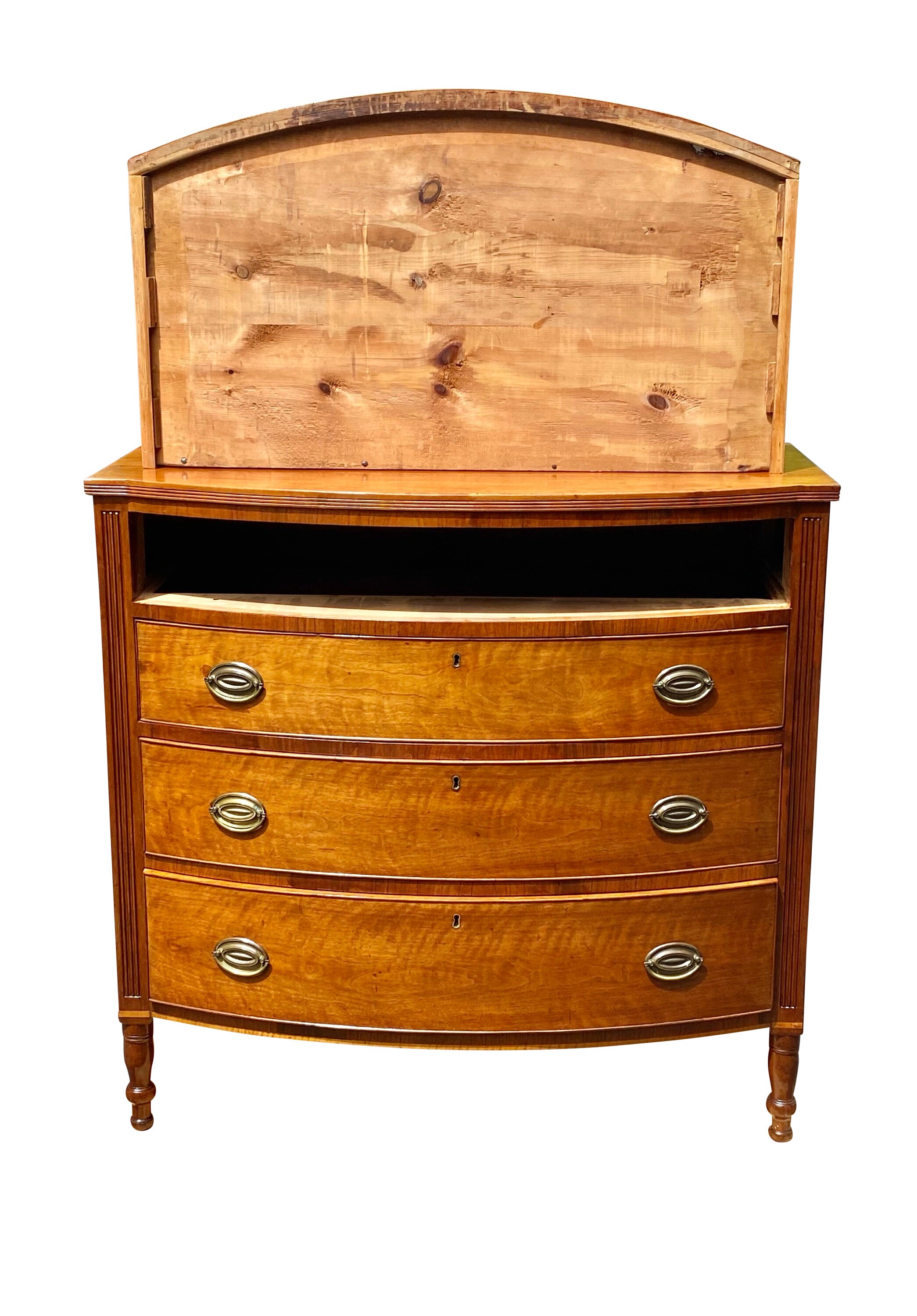 Antique Sheraton Cherry Bow Front Chest of Drawers / Dresser Etsy