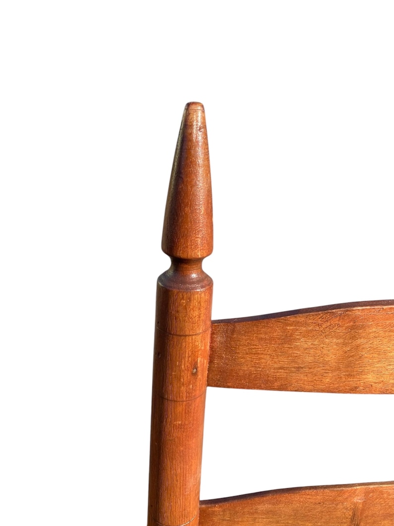 Vintage Set of 5 Country Primitive Ladderback Dining Chairs With Splint ...