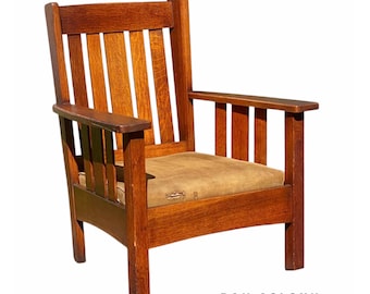 Antique Arts & Crafts Mission Oak Chair Stickley Brothers Quaint Furniture
