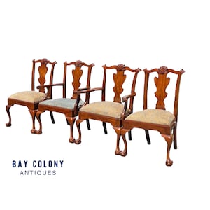 Henkel Harris Mahogany Dining Chairs with Carved Ball & Claw Feet - Set of Four