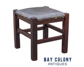 20th Century Antique Arts Crafts Tiger Oak Footstool Barber Bros Chair Company