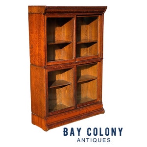 Antique Victorian Tiger Oak Barrister Bookcase -  John Danner Furniture co