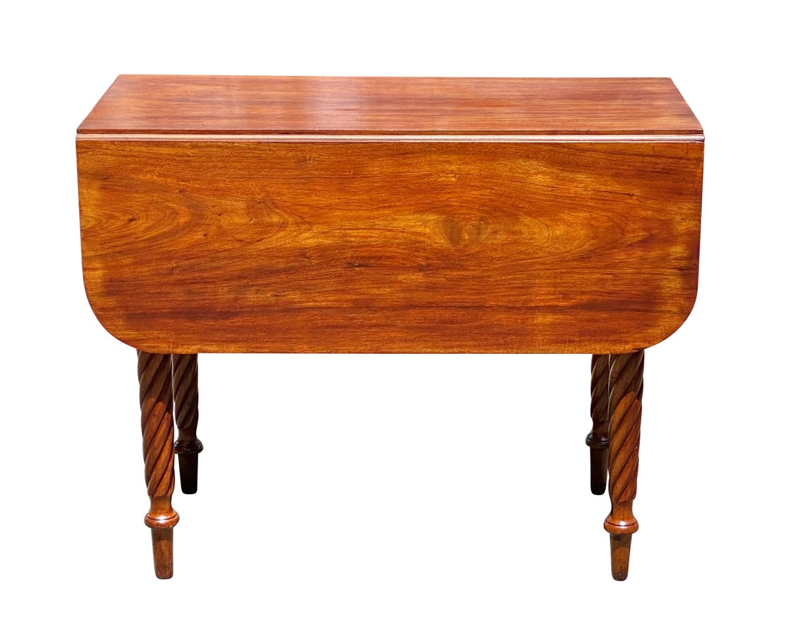 Antique Mahogany Drop Leaf Dining Table With Rope Carved Legs - Etsy