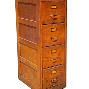 Antique Tiger Oak File Cabinet / Filing Cabinet
