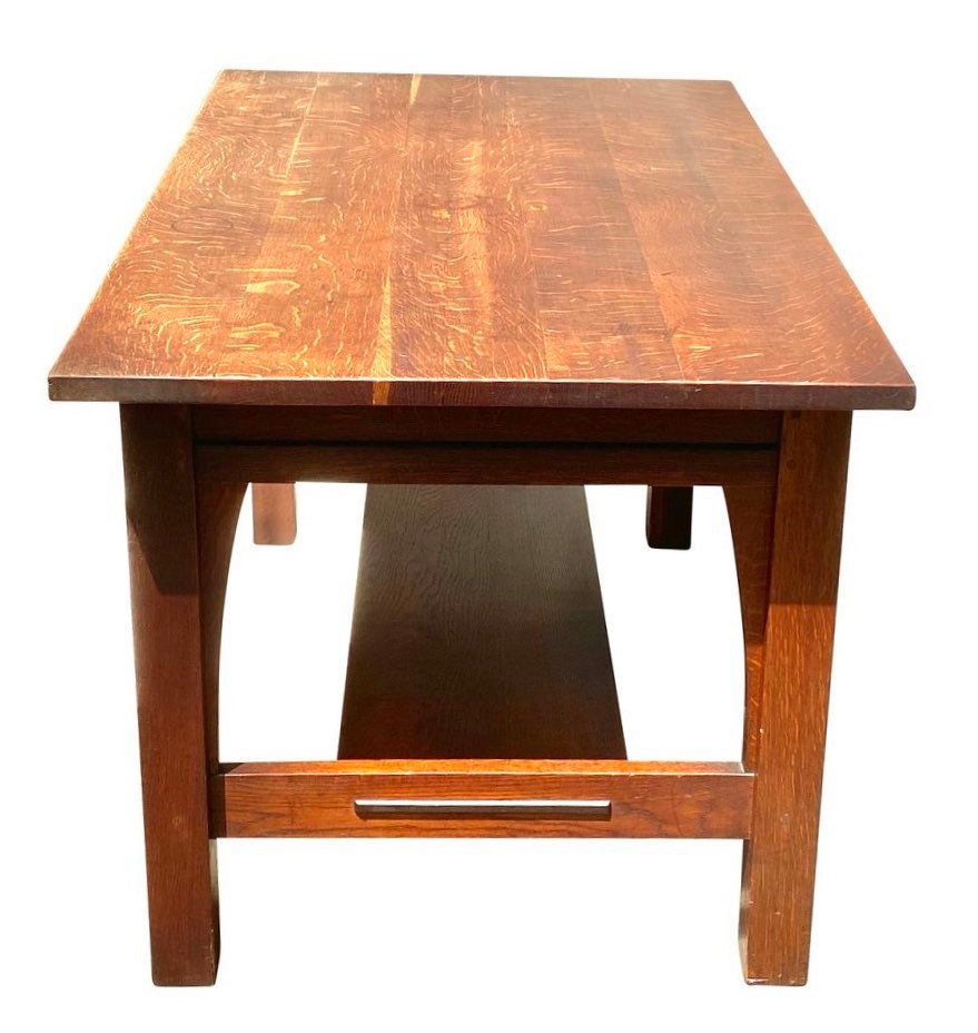 Antique Arts Crafts Oak Gustav Stickley Desk Library Table