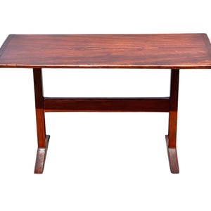 Vintage Pine Trestle Table - Country Primitive Style Narrow