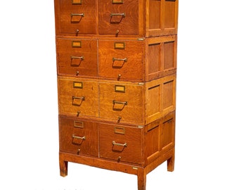 Antique Globe Wernicke Tiger Oak Legal Size File Cabinet / Oak Filing Cabinet