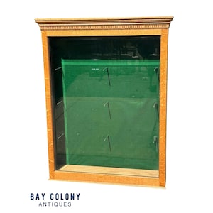 Antique Victorian Tiger Oak Display Case or Rifle Showcase With Rare Access Door