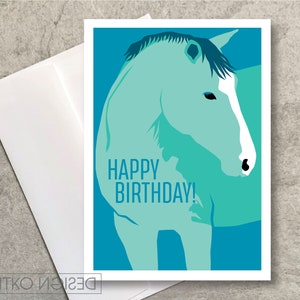 Carte d’anniversaire équestre de cheval / Birthday Blaze