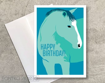 Horse Equestrian Birthday Card / Birthday Blaze