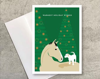 Holiday Card Horse Dog / Holiday Friends