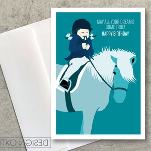 Carte d’anniversaire équestre de cheval / poney d’anniversaire