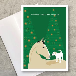Cartes de vœux pour chien cheval en boîte/amis des fêtes