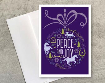 Holiday Card Horse Dog / Peace & Joy