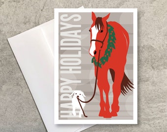 Holiday Card Horse Dog / Holiday Stroll