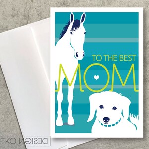 Mother’s Day Horse Dog Notecard / À la meilleure maman