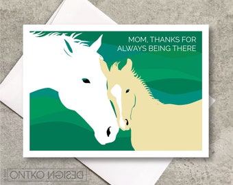 Mother's Day Horse Notecard / Mom and Baby