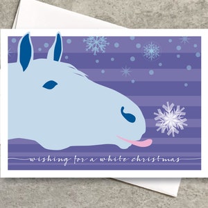Cartes de vacances pour chevaux en boîte / Neige