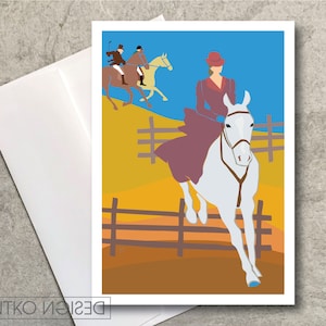 Tarjeta de notas ecuestre de caballos / Tally-Ho
