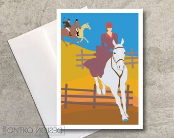 Tarjeta de notas ecuestre de caballos / Tally-Ho