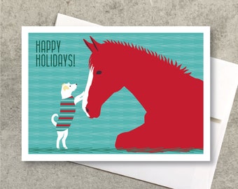 Holiday Card Horse Dog / Holiday Love