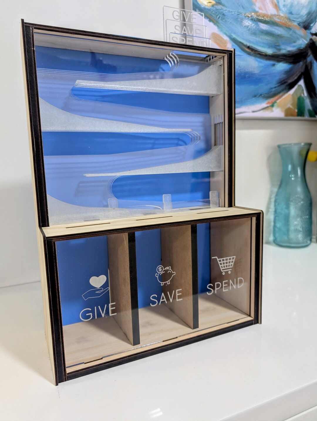 Personalised Give Save Spend Coin Drop Money Box - Etsy Australia