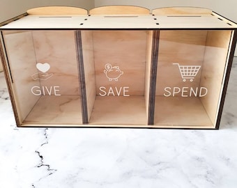 Give Save Spend Money Box Kids