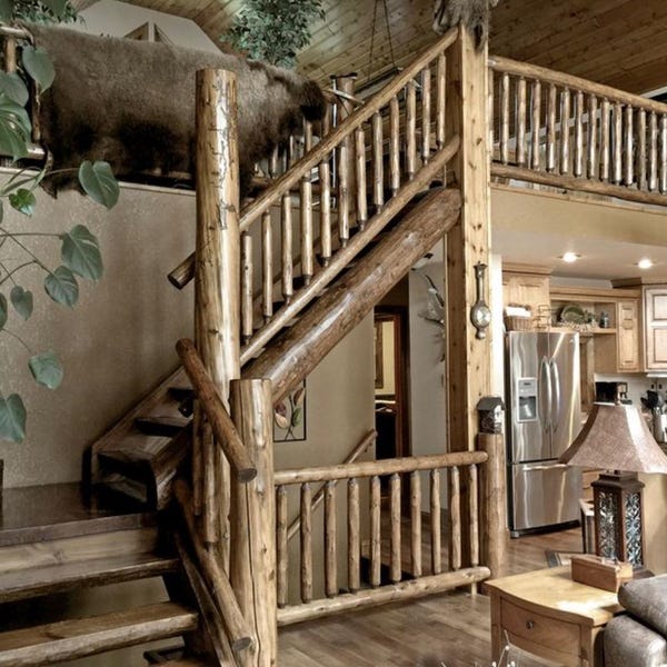 Loft Railing Log Loft Railings - Etsy
