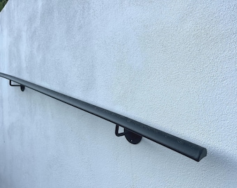 Pasamanos de hierro forjado personalizado con textura floral para escalera de pared