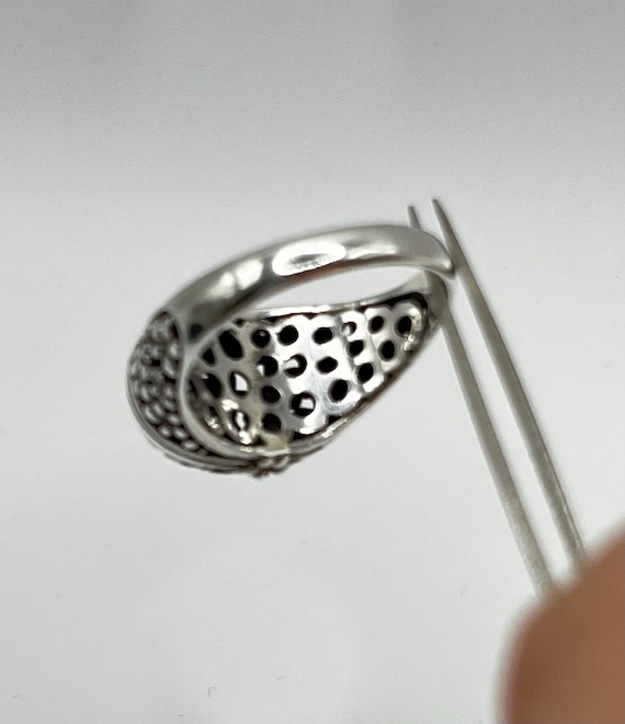 Solid 925 Sterling Silver Statement Ring, Ornate … - image 3
