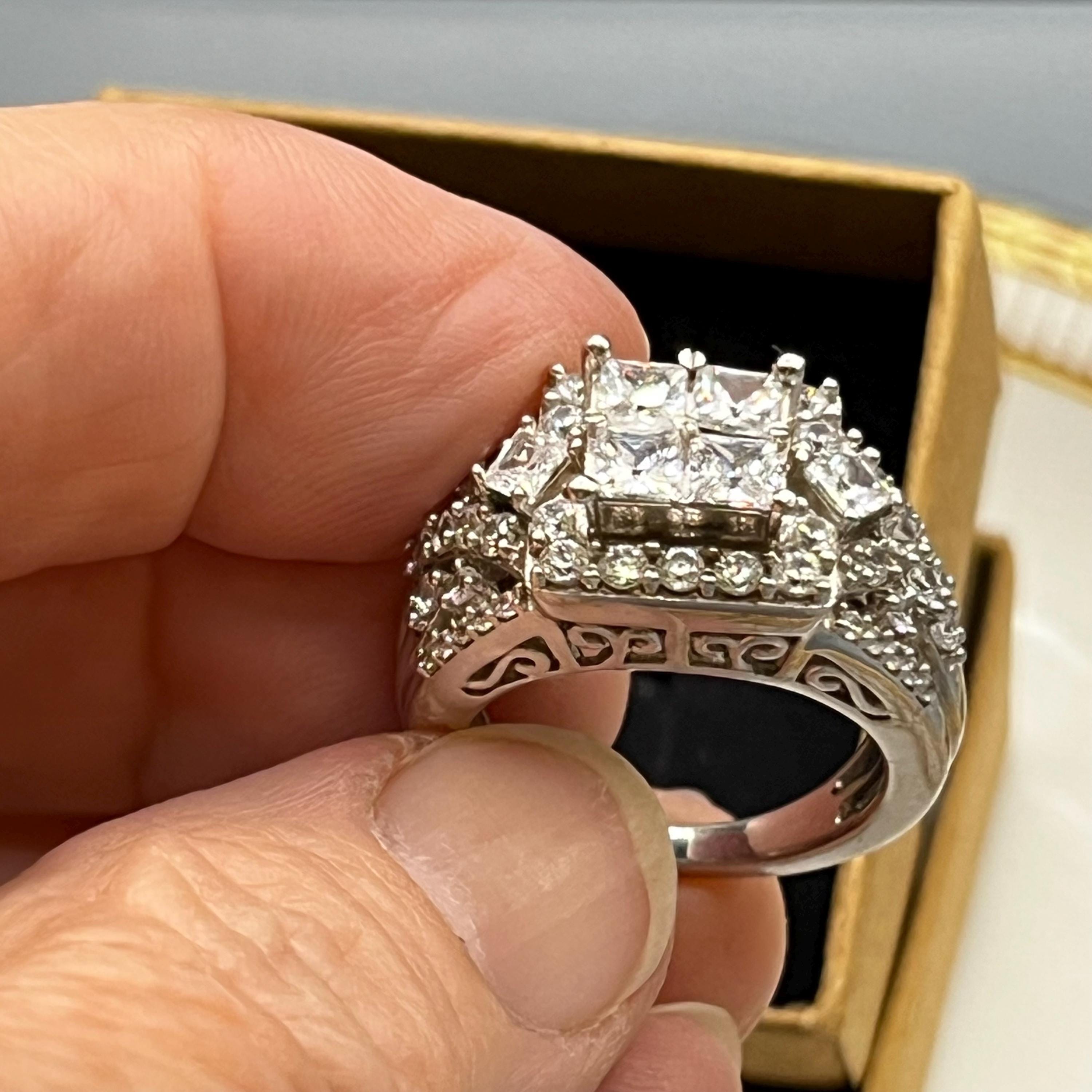 Diamond Ring Large Cubic Zirconia - Etsy