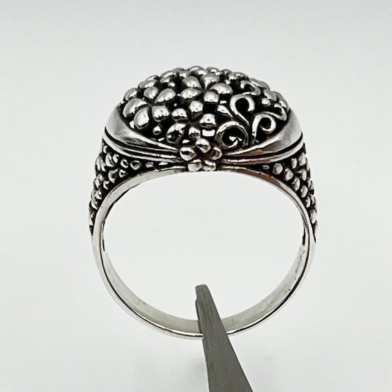 Solid 925 Sterling Silver Statement Ring, Ornate … - image 2