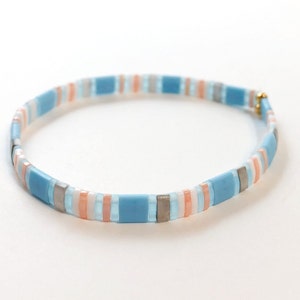 Tila Bead Stretch Bracelet, Miyuki Glass Beads, Chic, Boho, Stretchy