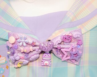 Kawaii Cute Purple Shining Hair Bow