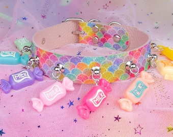 Kawaii Cute Rainbow Color Candy Choker, Necklace