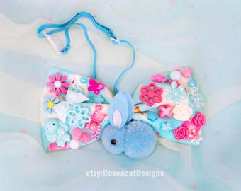 Kawaii carino coniglietto blu stile giapponese fiocco per capelli fermaglio per capelli papillon, stile Harajuku
